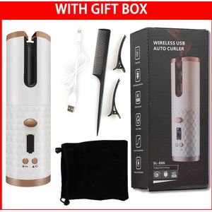 Draadloze Automatische Roterende Haar Krultang Usb Oplaadbare Krultang Led Display Temperatuur Verstelbare Styling Tool Wave Styer