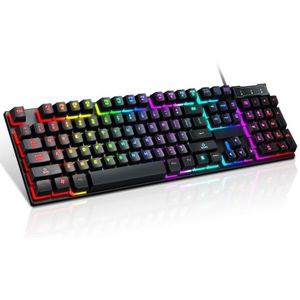 Usb Bedrade Gaming Toetsenbord 104 Toetsen Mechanische Gevoel Gamer Toetsenbord Voor Computer Laptop