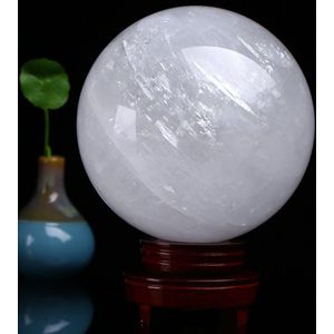 Natuurlijke Ijsland Spar Sphere Witte Kristallen Bol Gepolijst Kristallen Calciet Minerale Demagnetiseren Collectible Home Ornamenten 40-50Mm