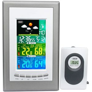 Multifunctionele Kleur Weerstation Met Indoor En Outdoor Draadloze Sensor Barometer Thermometer Hygrometer Weersverwachting Mo