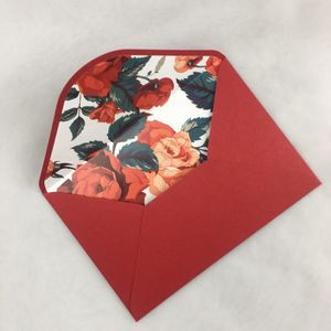 25X250G 12X17.4 Cm Matte Paper Gold Stempelen Enveloppen Rode Bordeaux Voor Huwelijksuitnodiging kaarten Met Bloemen