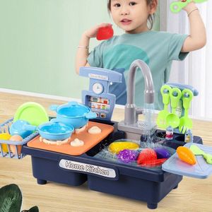 Aanrecht Speelgoed Pretend Play Wassen Keuken Speelgoed Vaatwasser Speelgoed Keukengerei Druk Water Kraan & Drain