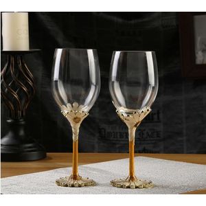 1 Paar Creatieve Vintage Emaille Wijn Glas Kristal Cup Beker Thuis Wijnglas Party Cocktail Cup Huwelijkscadeau