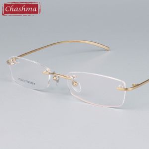 Chashma Unisex Bril Brillen Frames Titanium Randloze Brilmonturen Vrouwelijke Mannelijke Optische Bril