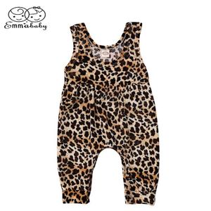 Emmababy Leuke Pasgeboren Baby Meisjes Luipaard Zomer Vest Mouwloze Romper Jumpsuit Harembroek Outfits Kleding