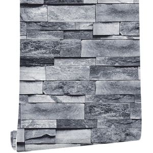 Luckyyj Lichtgrijs Baksteen Vinyl Zelfklevende Steen Schil En Stok Behang Verwijderbare Muurstickers Voor Home Decor Wallpapers