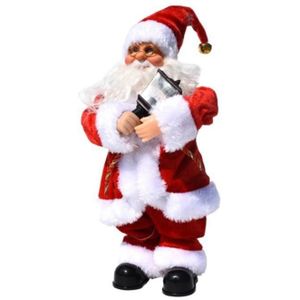 1 Set Lively Kerstman Speelgoed Elektrische Omgekeerde Street Kerst Muziek Voor Kinderen Claus Kerstversiering Santa Dans O8W9