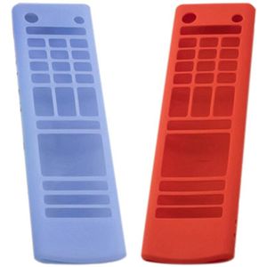 2x Silicone Case Voor Lg Smart Tv Afstandsbediening AKB75095307 AKB74915305 Schokbestendig Houder Cover Red &amp; Lichtgevende Blauw