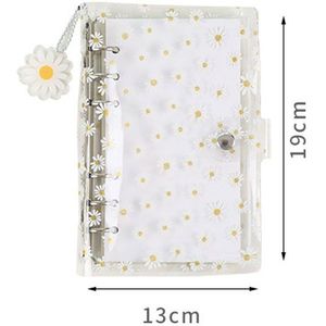Yiwi Gele Bloem A7 A6 Spiraal Transparant Pvc Notebook Cover Losse Dagboek Coil Ringband Planner Cover Zonder Vulmiddel