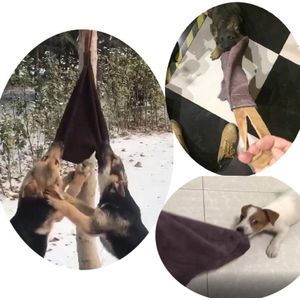 Dikke Lederen Hond Sleepboot Speelgoed Voor Training/Play Met Strap Puppy Bite Rag