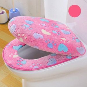 Dikke Koraal Fluwelen Luxe Toilet Seat Cover Set Zachte Warme Een/Twee Stuk Wc Case Waterdichte Badkamer Wc cover