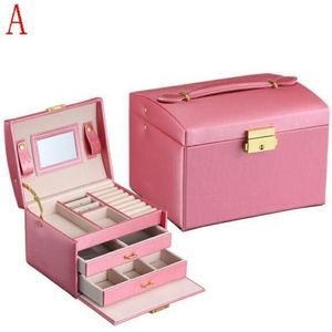 Grote Sieraden Verpakking & Display Box PU Lederen Multi-layer Sieraden Doos Ketting Cosmetische Box Jewel Case Upscale Organizer