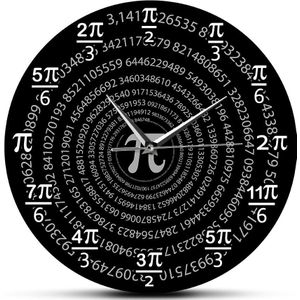 Pi 3.14 Wiskunde Wandklok Klaslokaal Muur Decor Math Wetenschap Wall Art Decoratieve Muur Horloge Pi Dag Math Liefhebbers