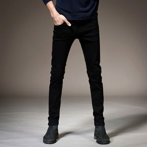 Mannen Slim Fit Jeans Business Mode Straight Denim Broek Zwarte Stretch Broek