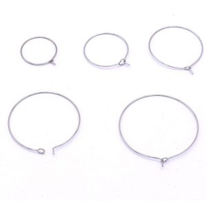 50 Stuks Roestvrij Staal Hypoallergeen 20 25 30 35 40 Mm Ronde Cirkel Draad Earring Hoops Bevindingen Voor Diy Earring sieraden Maken