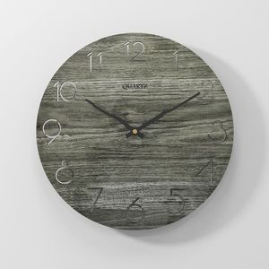 Houten Wandklok Modern Nordic Korte Woonkamer Horloge 3D Keuken Klok Art Hollow Muur Horloge Home Decor 12 inch