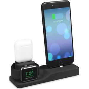 3in1 Siliconen Houder Dock Voor Apple Horloge Voor Iphone X Xs Xr Max 6 7 8 Airpods