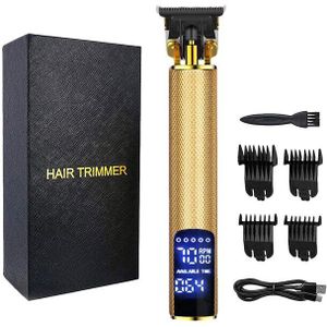 Tondeuse Voor Mannen Baard Trimmer Kit Draadloze Tondeuse Met Snijden Kammen Lcd Display