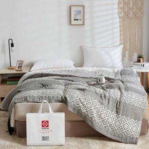 Zachte Gaas Jacquard Gebreide Dekens Vier Seizoen Kantoor Quilt Reizen Dekbed Baby Beddengoed