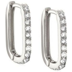 Aide 925 Sterling Zilveren Ovale Micro Zirkoon Oorbellen Voor Vrouwen Vierkant Wit Zwarte Steen Oorbellen Partij Sieraden Pendientes