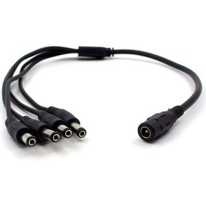 1 Dc Vrouw Tot 4 Man Plug Power Cord Adapter Connector Splitter Kabel Voor Cctv Video Surveillance Beveiliging Ip Camera led Strip