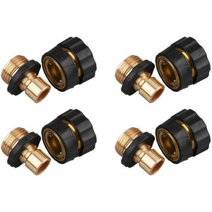 4Pairs Universele Tuinslang Quick Connect Kit Set Messing Slang Tap Adapter Connector Tuin Gieter Gereedschap