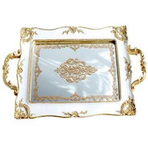 Europese Vintage Taart Trays Goud Spiegel Glas Cupcake Plaat Parfum Houder Mirrored Make-Up Lade Wedding Party Thuis Decoratio