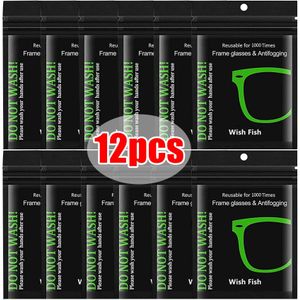 12Packs Herbruikbare Anti-Fog Doekjes Suede Bevochtigd Bril Lens Doek Defogger Lenzenvloeistof Vegen Brillen Voorkomen Beslaan veeg