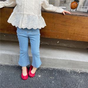 Herten Jonmi 2022 Lente Baby Meisjes Skinny Jeans Koreaanse Stijl Elastische Denim Broek Peuters Kids Casual Flared Broek