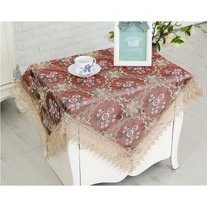 Geborduurde Bloemen Stof Cutwork Ronde Tafelkleed Wit Lace Doek Cover Tafel Rok