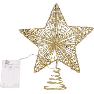 Prachtige Ster Opknoping Decor Pentagram Hanger Shiny Kerstboom Ornament Xmas Tree Smeedijzeren Vijfpuntige Ster Boom Top Ster