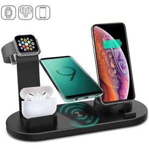 Kephe 4 In 1 Draadloze Opladen Inductie Charger Stand Voor Iphone 11 Pro X Xs Max Xr 8 Airpods Pro apple Horloge Docking Station