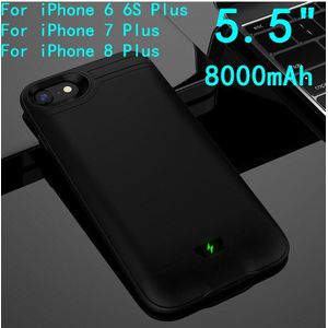 5000/8000mAh Backup Power Bank Batterij Case Voor iPhone 6 6S 7 8 Plus Slanke Ultra Dunne opladen Battery Case Charger Case Cover