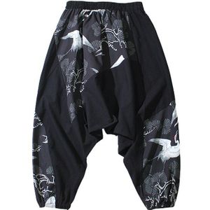 Mens Losse Harembroek Mannelijke Lente Causale Chinese Stijl Baggy Traditionele Broek Print Katoenen Broek Mannen