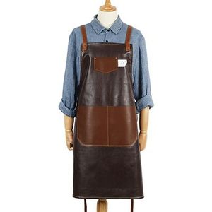 BBQ Lederen PU Schort Bib Lederen Bandjes Chef Keuken Schort voor Vrouwen Mannen Zakken kapper cook Restaurant Serveerster logo