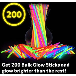 200 Pcs Kleurrijke Glow Sticks Halloween Christmas Party Fluorescerende Licht Armband Ketting Neon Lichten Willekeurige Multicolor