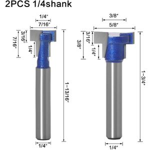 6Mm 1/4Inch Schacht T-Slot Router Bit Set Houten Snijder Sleutel Gat Bits Hex Bolt T Slotting Frees Gereedschappen Voor Hout Houtbewerking