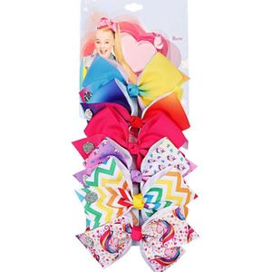 48 stks/partij Hoogwaardige 5.6 inch Grote Regenboog Kerst Strikken Met Kaart Meisje Kinderen Haaraccessoires Mode Haar Clip