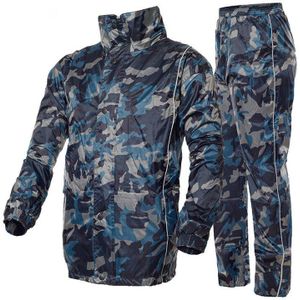 Outdoor Sport Regenjas Mannen Of Vrouwen Camouflage Veiligheid Reflecterende Strip Motorfiets Regenjas En Mode Regen Broek