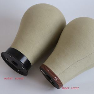21/22/23/24 inch canvas kurk blok pruik maken mannequin hoofd haar styling oefenpop hoofd pruik display manican kurk hoofd