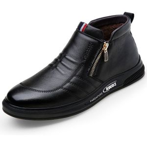 Zyyzym Mannen Laarzen Lederen Winter Faux Wol Warm Houden Waterdichte Antislip Casual Korte Snowboots Katoenen Schoenen Voor mannen