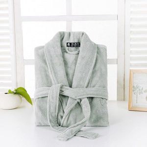 Mannen Badjas Katoen Badjas Volwassen Winter Handdoek Fleece Homewear Mannelijke Lange Mouwen Grijs Pyjama mannen Warm Homewear Herfst