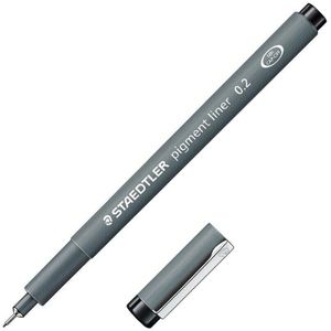 2 Stks/partij Fineliner pen Nr 308; zwarte inkt; Fineliner voor schrijven, schetsen en tekening (0.05, 0.1, 0.2, 0.3, 0.4, 0.5, 0.6, 0.7, 0.8mm)