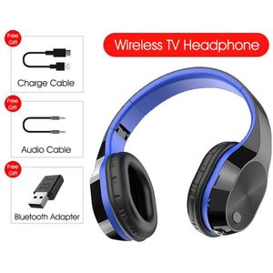 Draadloze Hoofdtelefoon Bt 5.0 Hifi Bluetooth Headset 9D Stereo Oortelefoon Met Zender Stick Voor Tv Computer Telefoon