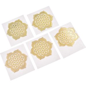 5 Pcs Geometrie Patroon Stickers Diy Ronde Vorm Metalen Koper Schroot Stickers Voor Raam Muur Moderne Home Tegel Tempel Decoratie