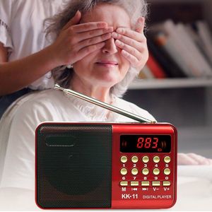 K11 Fm Oplaadbare Mini Draagbare Radio Handheld Oplaadbare Digitale Fm Usb Tf MP3 Player Speaker Apparaten Ondersteunt Tf Card