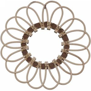 Rotan Ronde Make-Up Spiegel Innovatieve Art Decor Dressing Badkamer Muur Opknoping Spiegel Fotografie Prop