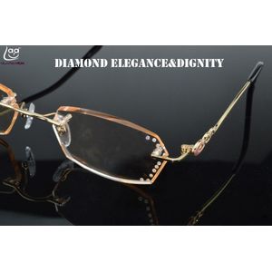 = CLARA VIDA = Dames HD Luxe Diamant Snijkanten Ultra Licht Randloze Leesbril Met Case + 1 + 1.5 + 2 + 2.5 + 3
