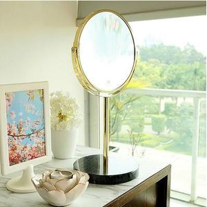 A1 Marmer tafelblad spiegel dubbelzijdige spiegel bruiloft prinses spiegel Desktop schoonheidssalon spiegel rose goud PF101502