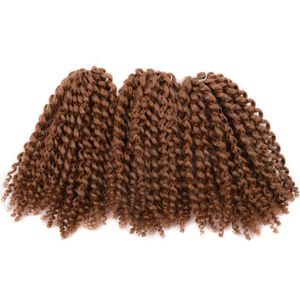 3 stks/set Synthetische Gehaakte Vlechten Marley Vlecht Marlibob Ombre Zwart Bruin Paars Krullend Gehaakte Jumbo Vlechten Hair Extensions